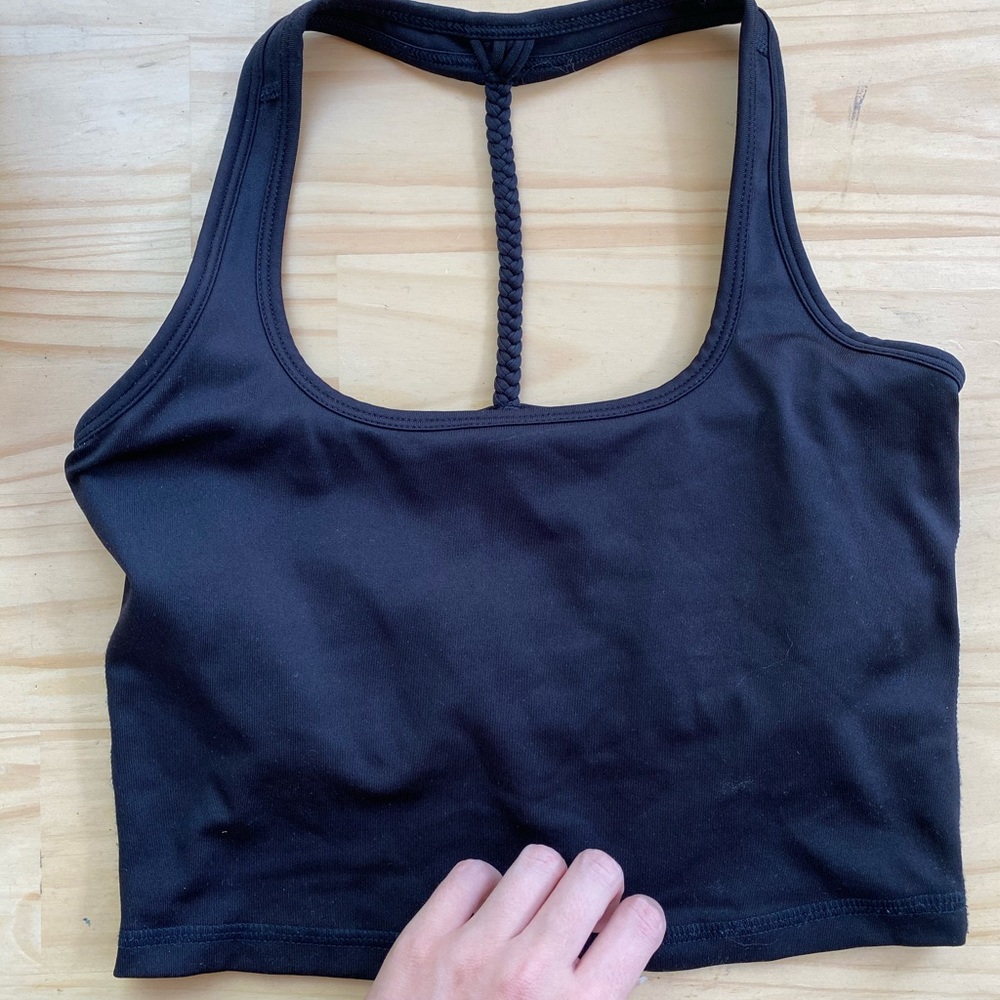 Mika Black Cropped Tank/Sports Bra